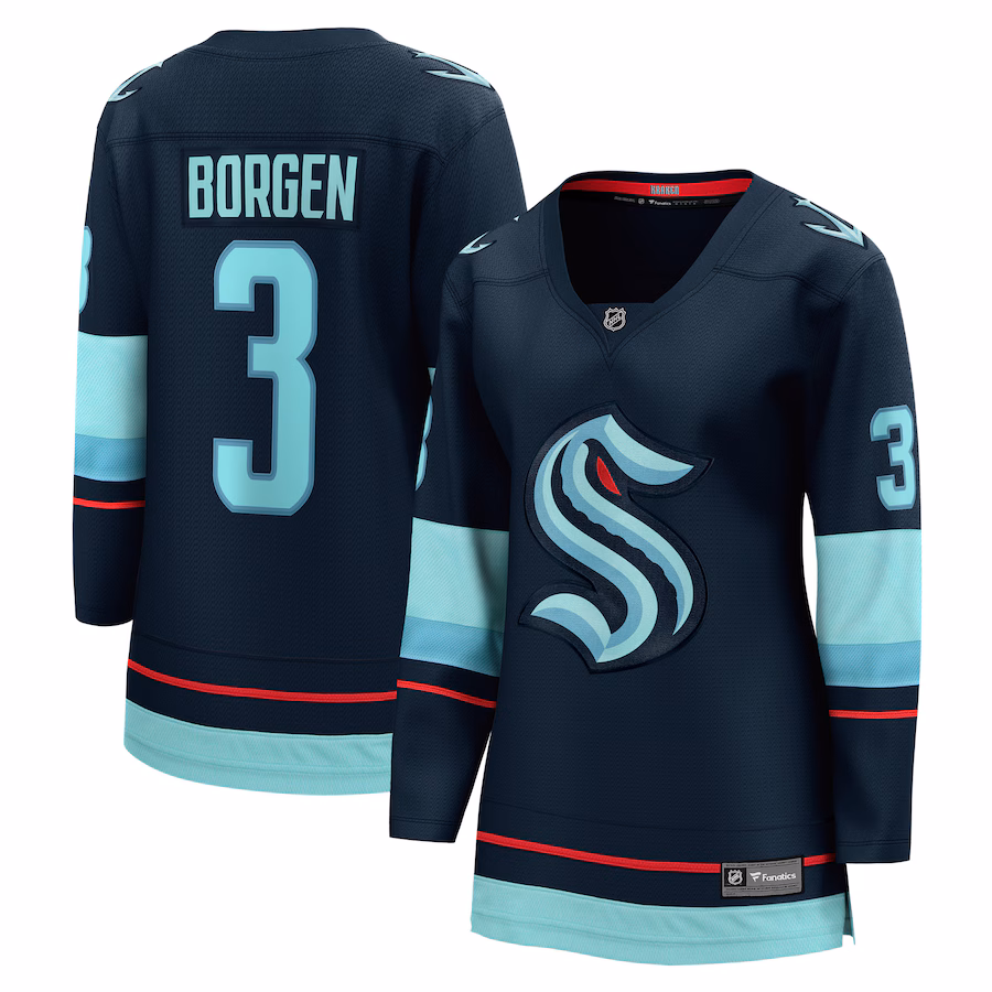 Women's Seattle Kraken Will Borgen Fanatics Deep Sea Blue Home Breakaway Player Jersey - Jersey