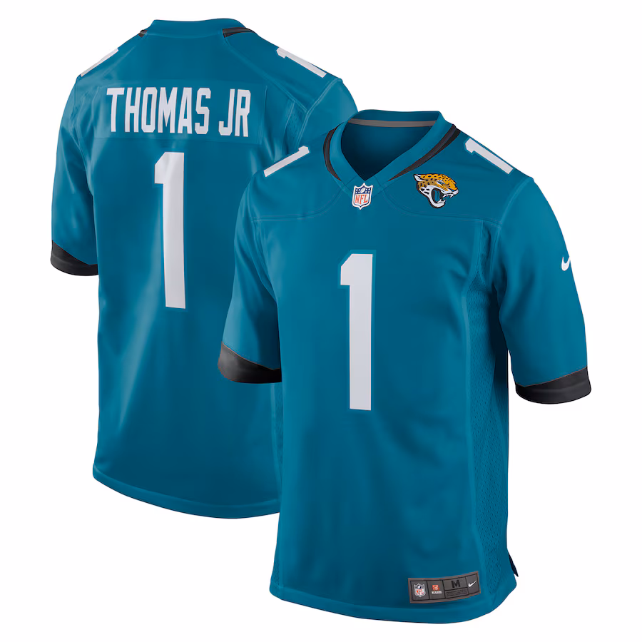 Men's Jacksonville Jaguars Brian Thomas Jr Nike Teal 2024 NFL Draft First Round Pick Player Game Jersey - Jersey