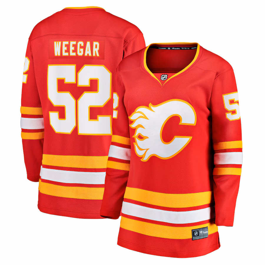 Women's Calgary Flames MacKenzie Weegar Fanatics Red Home Breakaway Player Jersey - Jersey