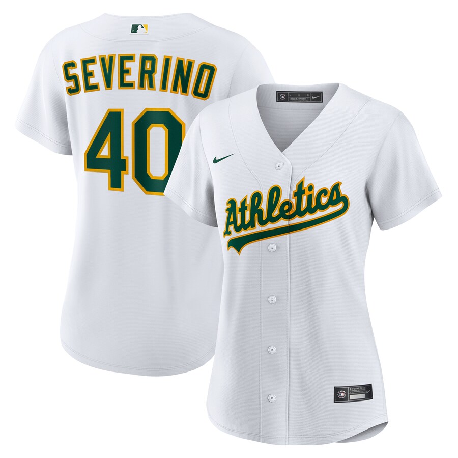 Women's Athletics Luis Severino Nike White Home Replica Jersey - Jersey