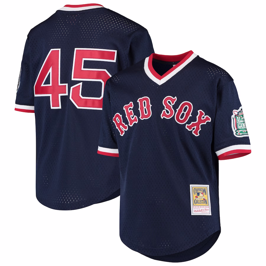 Youth Boston Red Sox Pedro Martinez Mitchell & Ness Navy Cooperstown Collection Mesh Batting Practice Jersey - Jersey