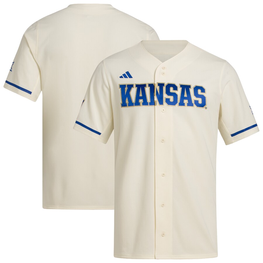 Men's adidas  Cream Kansas Jayhawks Replica Baseball Jersey - Jersey