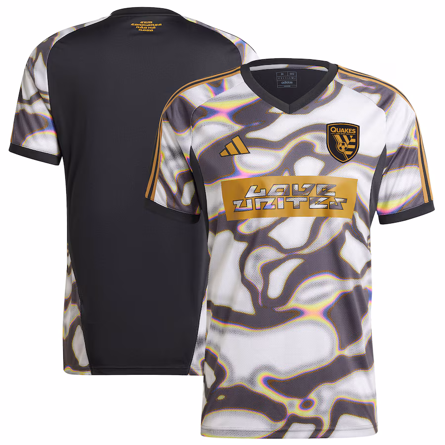Men's San Jose Earthquakes adidas Black 2024 Pride Pre-Match Top - Jersey