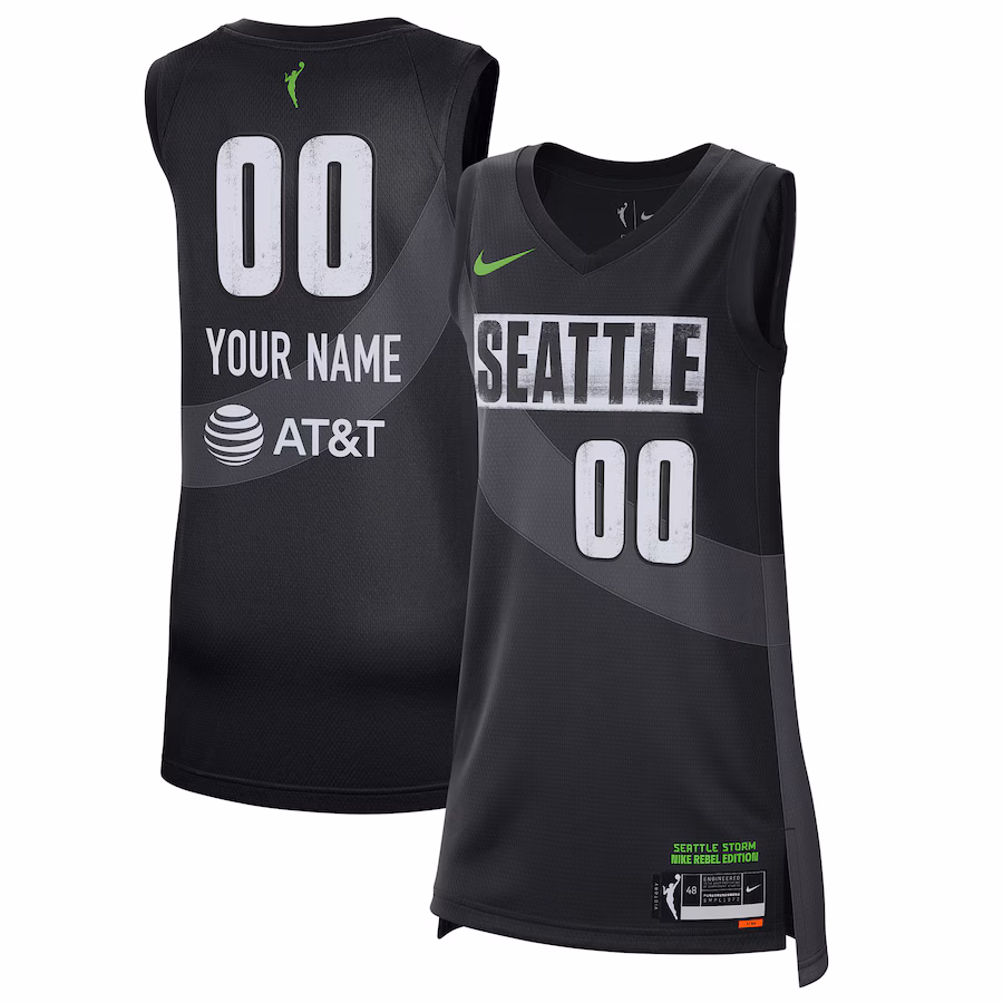 Unisex Seattle Storm Nike Black 2021 Rebel Edition Victory Custom Jersey - Jersey
