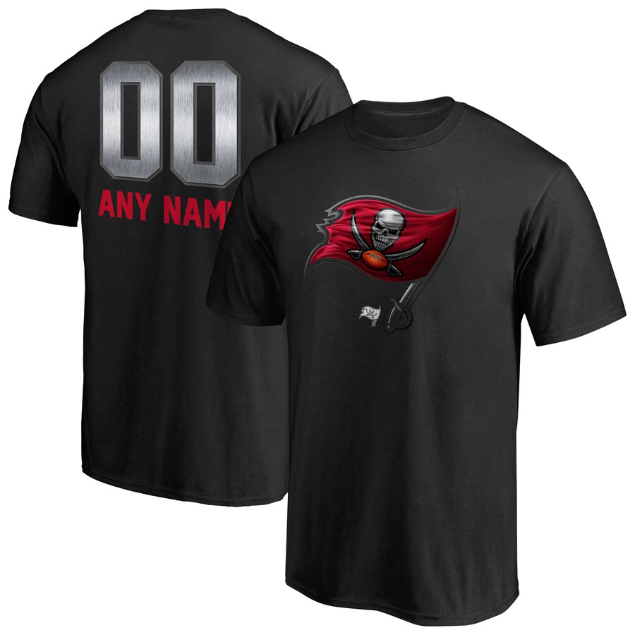Men's Tampa Bay Buccaneers Black Personalized Midnight Mascot T-Shirt - Jersey