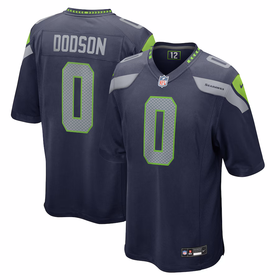Men's Seattle Seahawks Tyrel Dodson Nike College Navy Game Jersey - Jersey