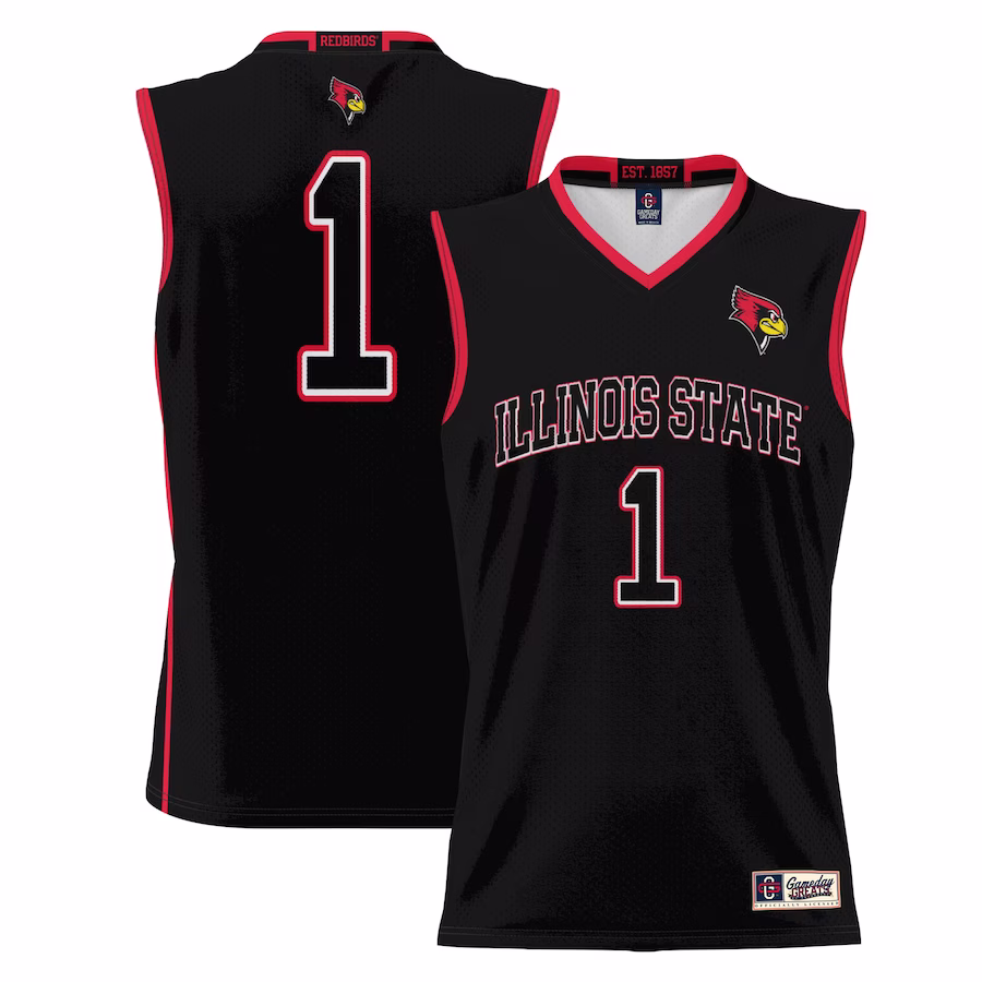 #1 Illinois State Redbirds GameDay Greats Youth Lightweight Basketball Jersey - Black - Jersey