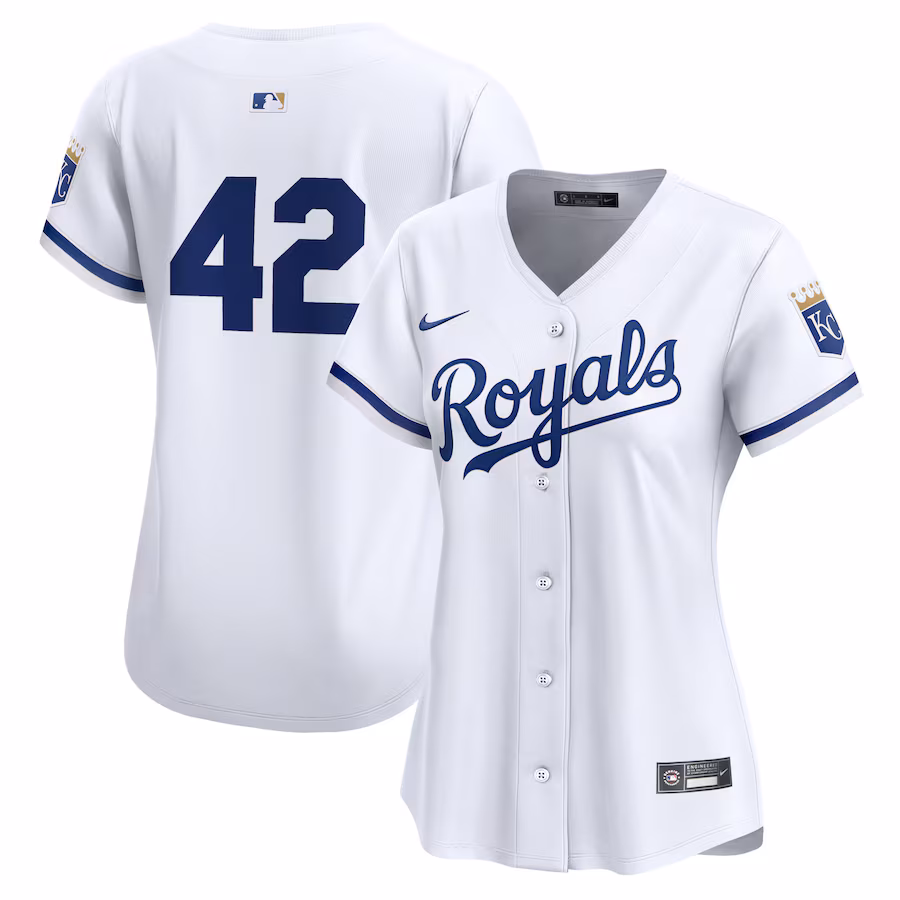 Women's Kansas City Royals  Nike White 2024 Jackie Robinson Day Home Limited Jersey - Jersey