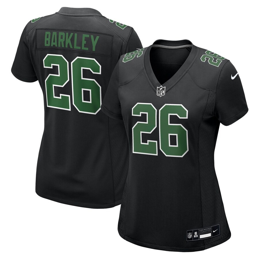 Women's Philadelphia Eagles Saquon Barkley Nike Carbon Black/Kelly Green Fashion Game Jersey - Jersey
