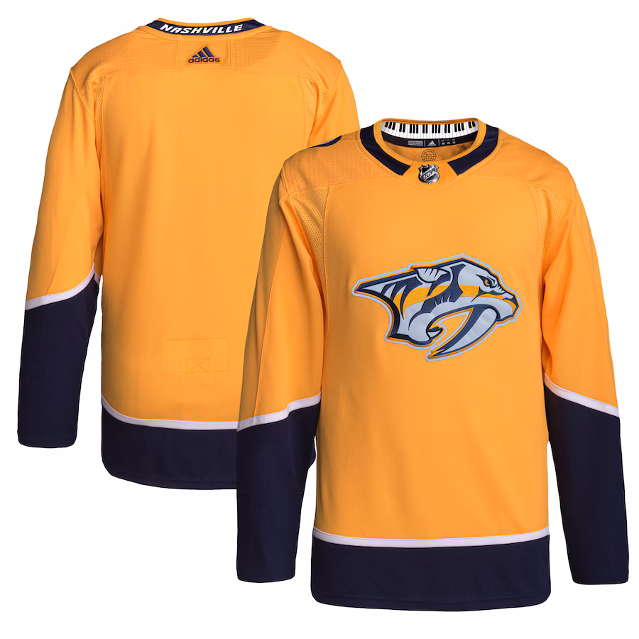 Men's Nashville Predators adidas Gold Home Primegreen Authentic Jersey - Jersey