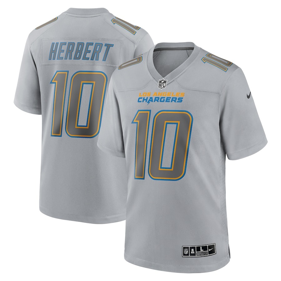 Men's Los Angeles Chargers Justin Herbert Nike Gray Atmosphere Fashion Game Jersey - Jersey
