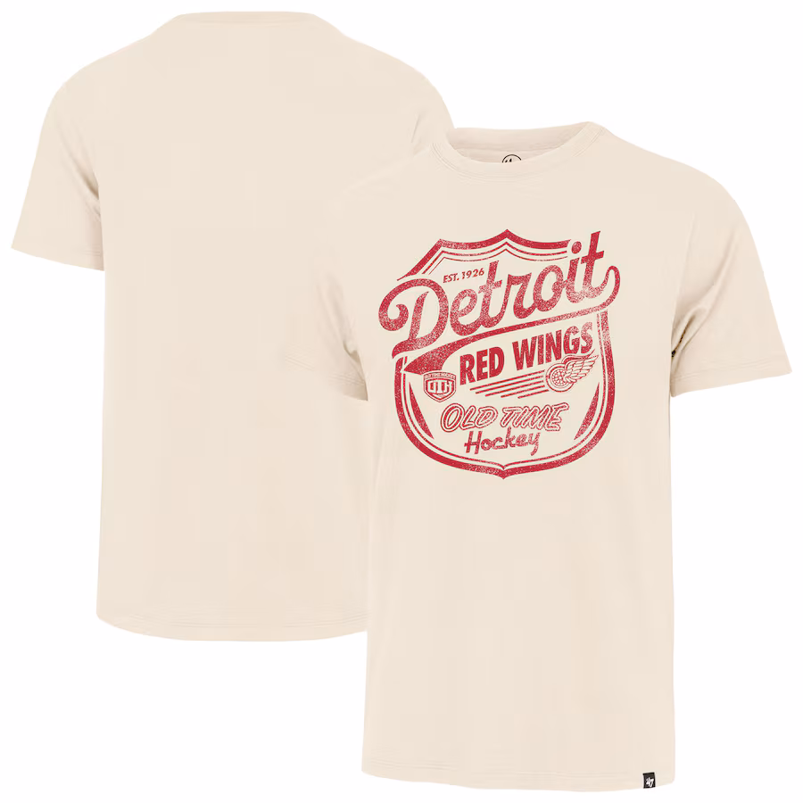 Men's Detroit Red Wings '47 Cream Poke Check Franklin T-Shirt - Jersey