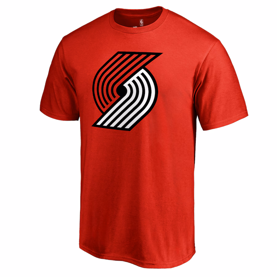 Men's Portland Trail Blazers Red Primary Logo T-Shirt - Jersey