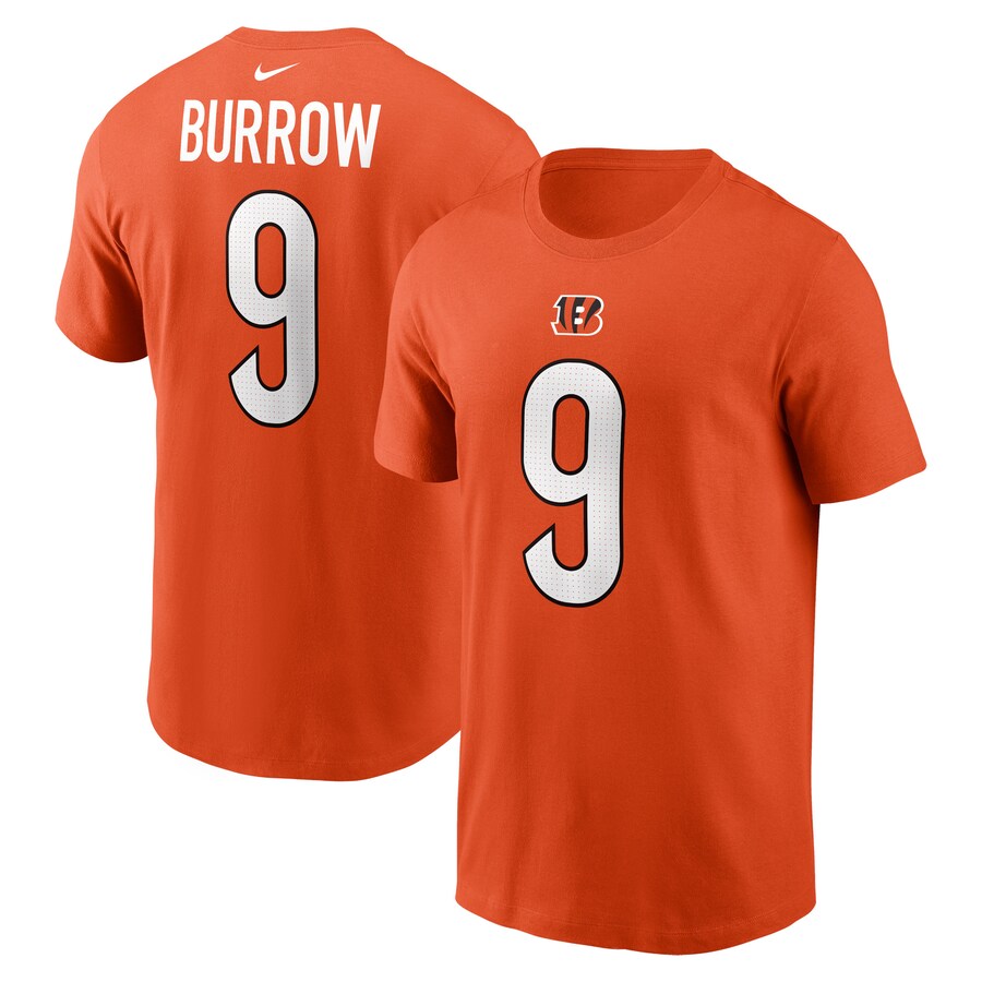 Men's Cincinnati Bengals Joe Burrow Nike  Orange  Player Name & Number T-Shirt - Jersey
