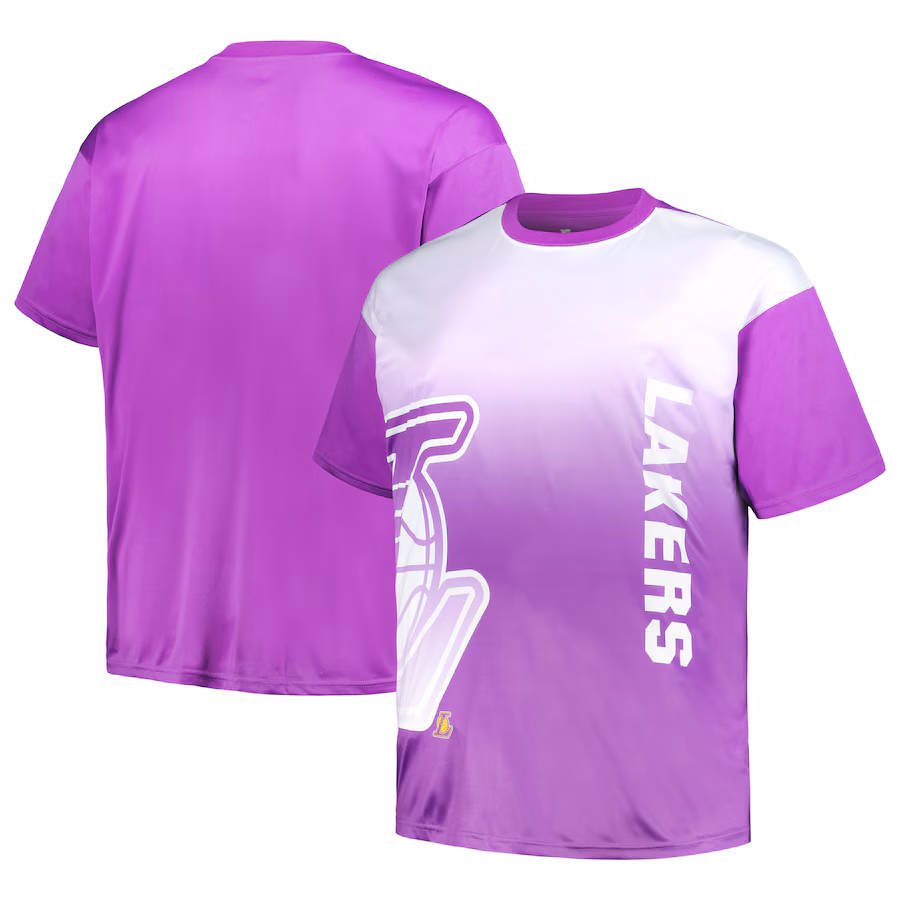 Men's Los Angeles Lakers Purple Big & Tall Sublimated T-Shirt - Jersey