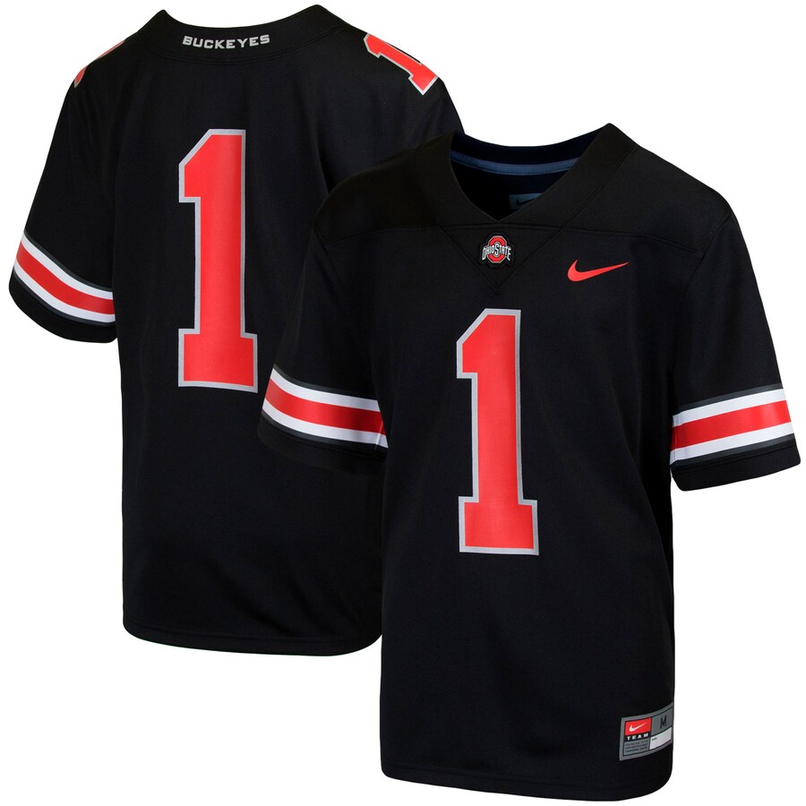 Youth Nike #1 Black Ohio State Buckeyes Team Replica Football Jersey - Jersey