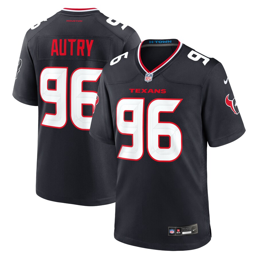 Men's Houston Texans Denico Autry Nike Navy Team Game Jersey - Jersey