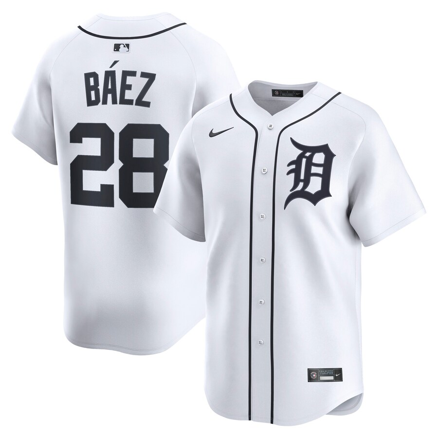 Men's Detroit Tigers Javier Báez Nike White Home Limited Player Jersey - Jersey