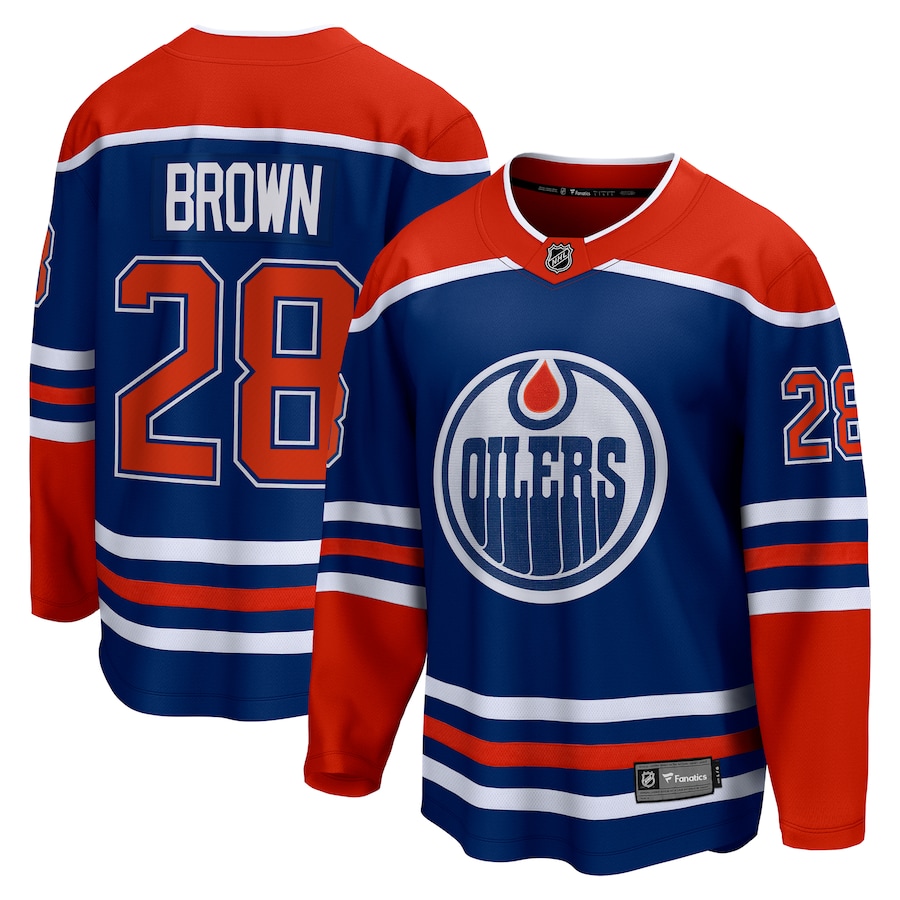 Men's Edmonton Oilers Connor Brown Fanatics Royal Home Breakaway Jersey - Jersey