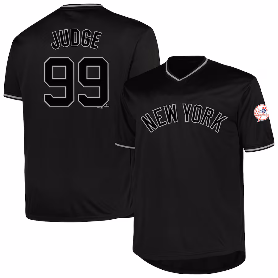Men's New York Yankees Aaron Judge Profile Black Big & Tall Pop Fashion Player Jersey - Jersey