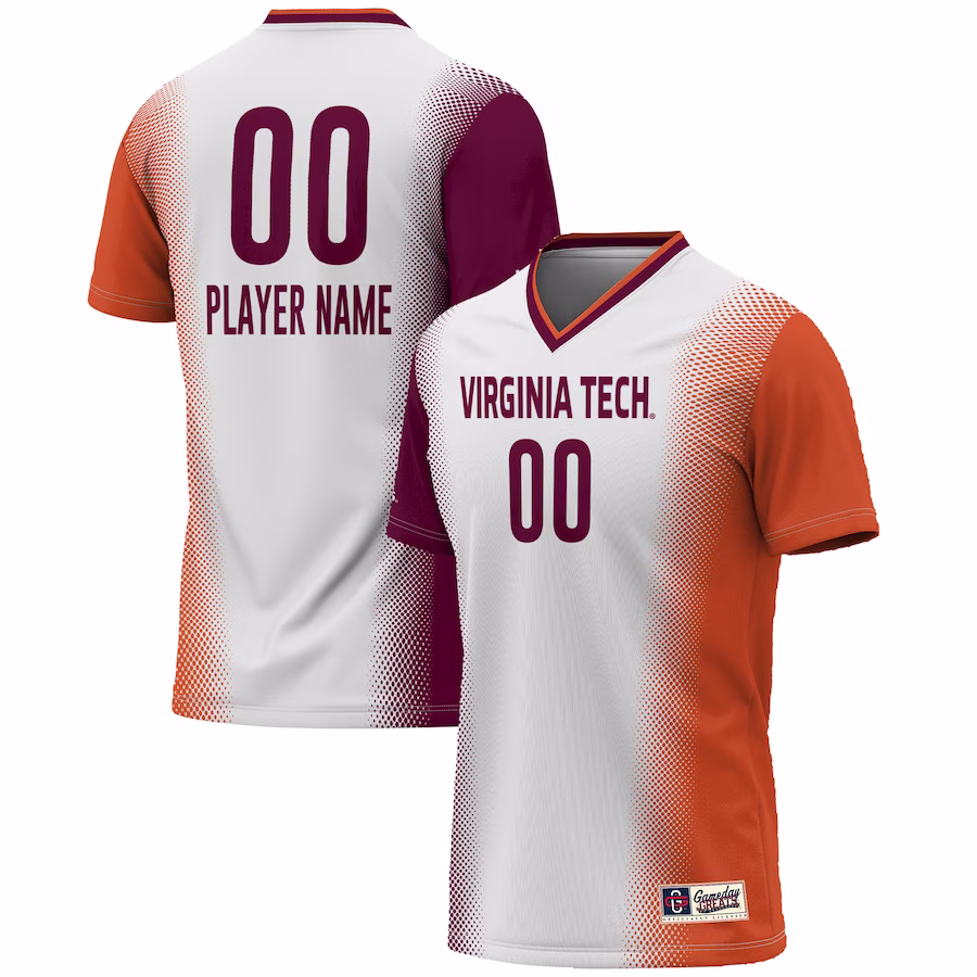 Virginia Tech Hokies GameDay Greats Unisex NIL Pick-A-Player Lightweight Women's Soccer Jersey - White - Jersey