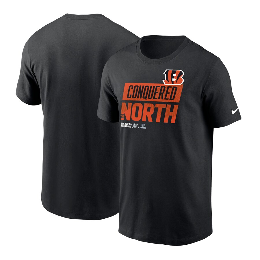 Men's Cincinnati Bengals Nike Black 2022 AFC North Division Champions Locker Room Trophy Collection T-Shirt - Jersey