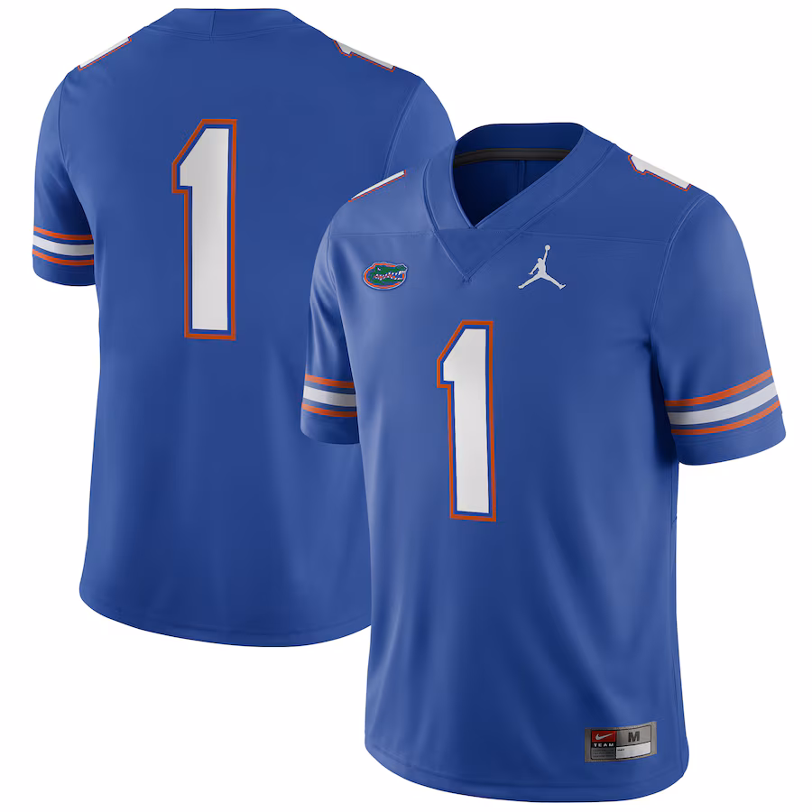 Men's Jordan Brand #1 Royal Florida Gators Game Jersey - Jersey
