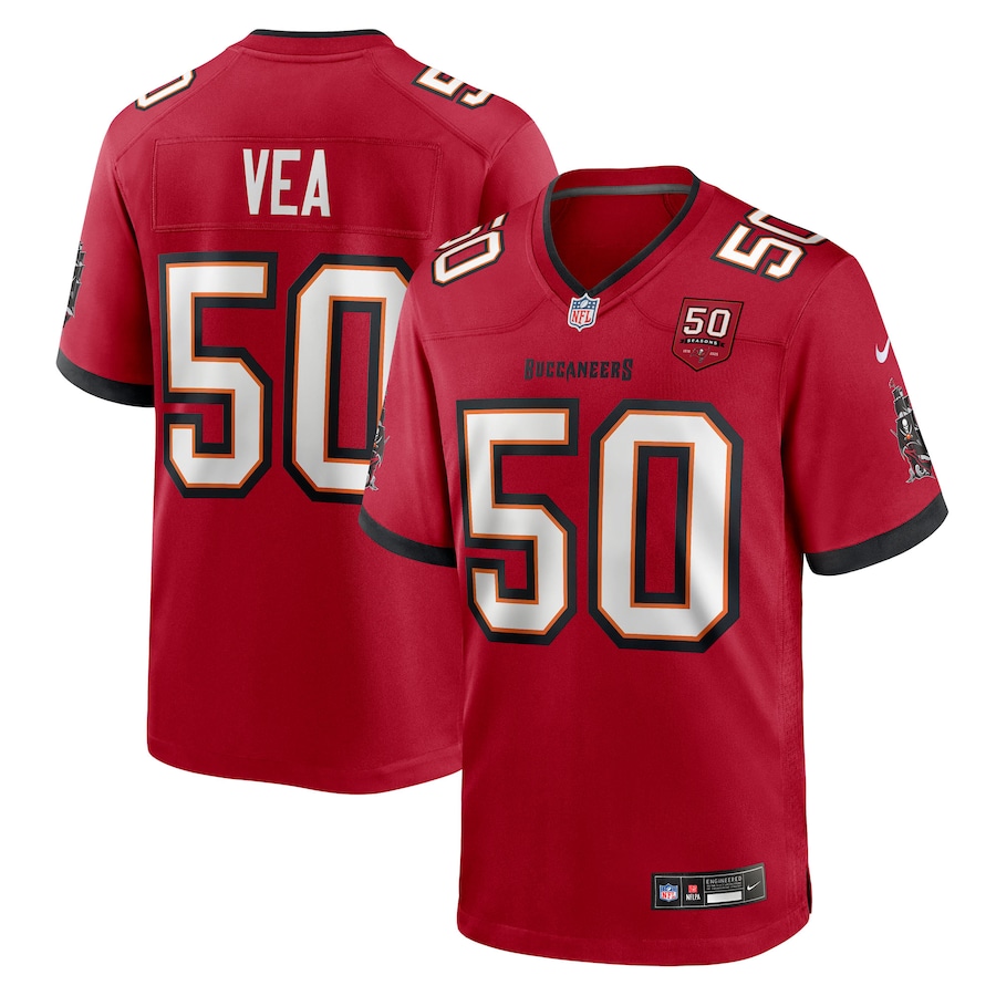 Men's Tampa Bay Buccaneers Vita Vea Nike Red 50th Anniversary Game Jersey - Jersey