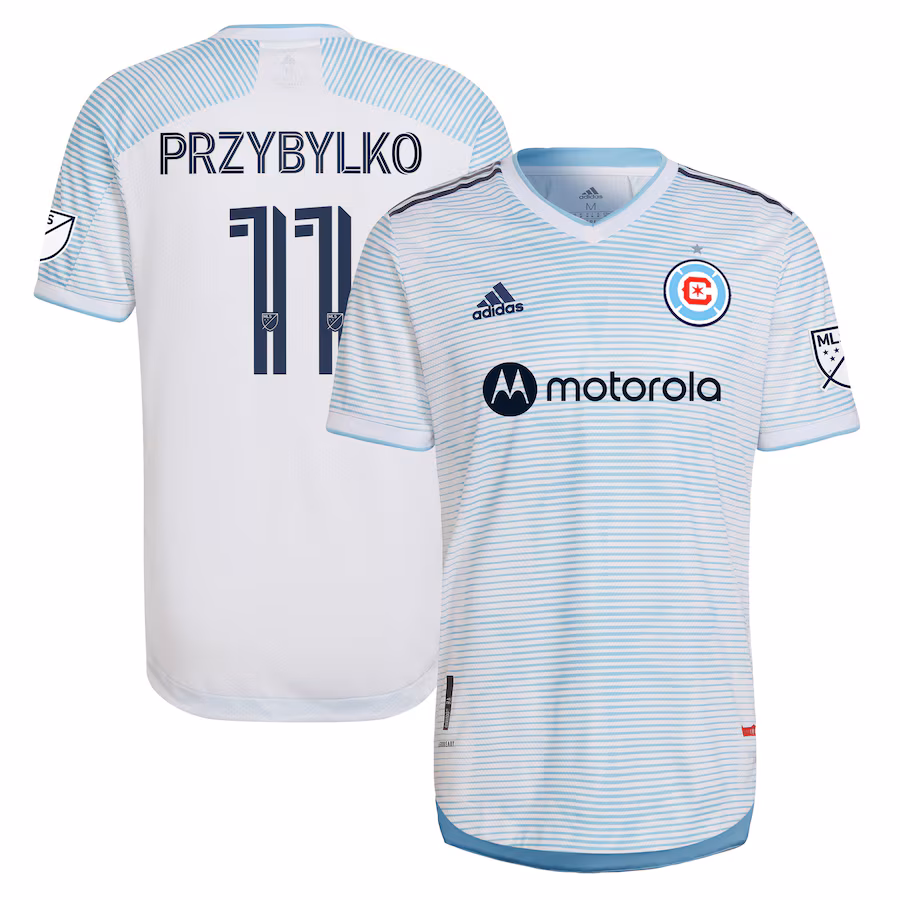 Men's Chicago Fire adidas White 2022 Lakefront Kit Authentic Player Jersey - Jersey