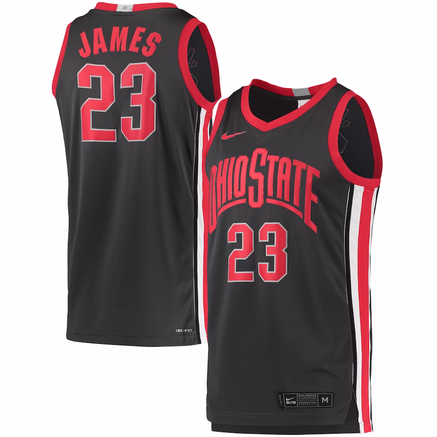 LeBron James Ohio State Buckeyes Nike Limited Basketball Jersey - Charcoal - Jersey