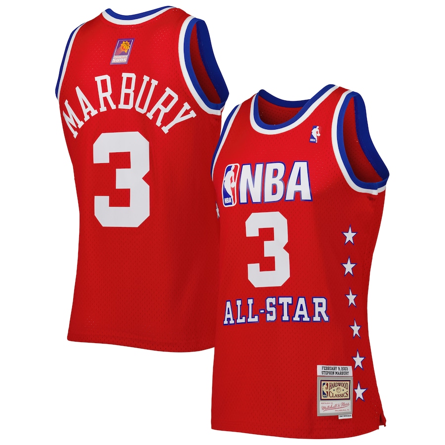 Men's Western Conference Stephon Marbury Mitchell & Ness Red 2003 All Star Game Swingman Jersey - Jersey