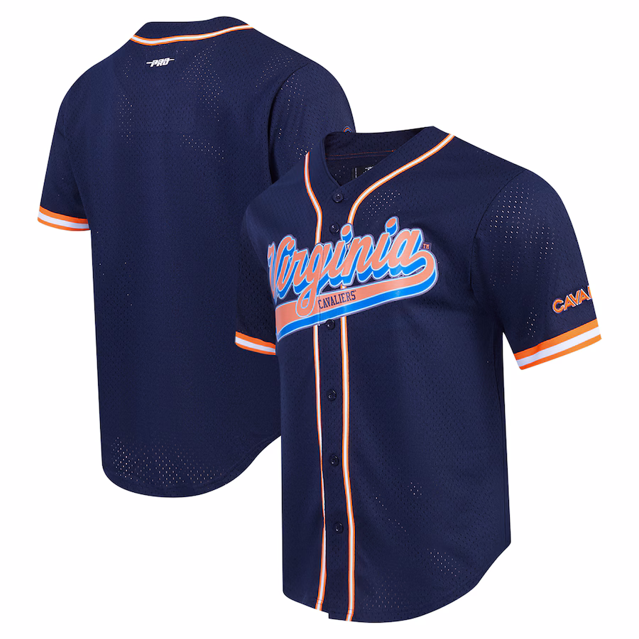 Virginia Cavaliers Pro Standard Mesh Full-Button Replica Baseball Jersey - Navy - Jersey