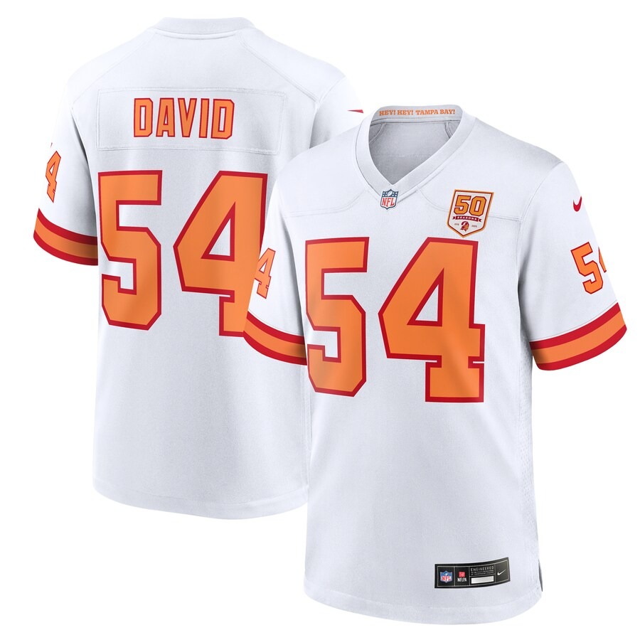 Men's '76 Tampa Bay Buccaneers Lavonte David Nike White 50th Season Game Jersey - Jersey