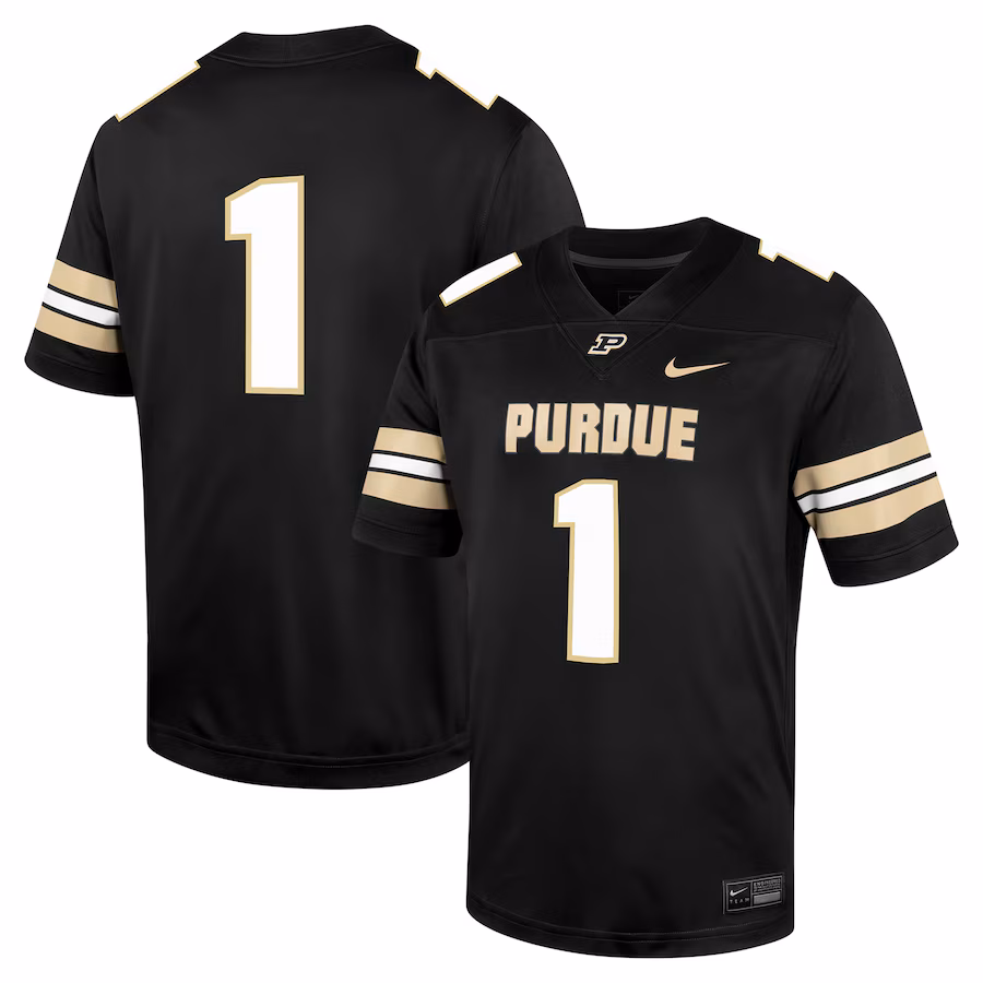 Men's Nike #1 Black Purdue Boilermakers Untouchable Football Jersey - Jersey