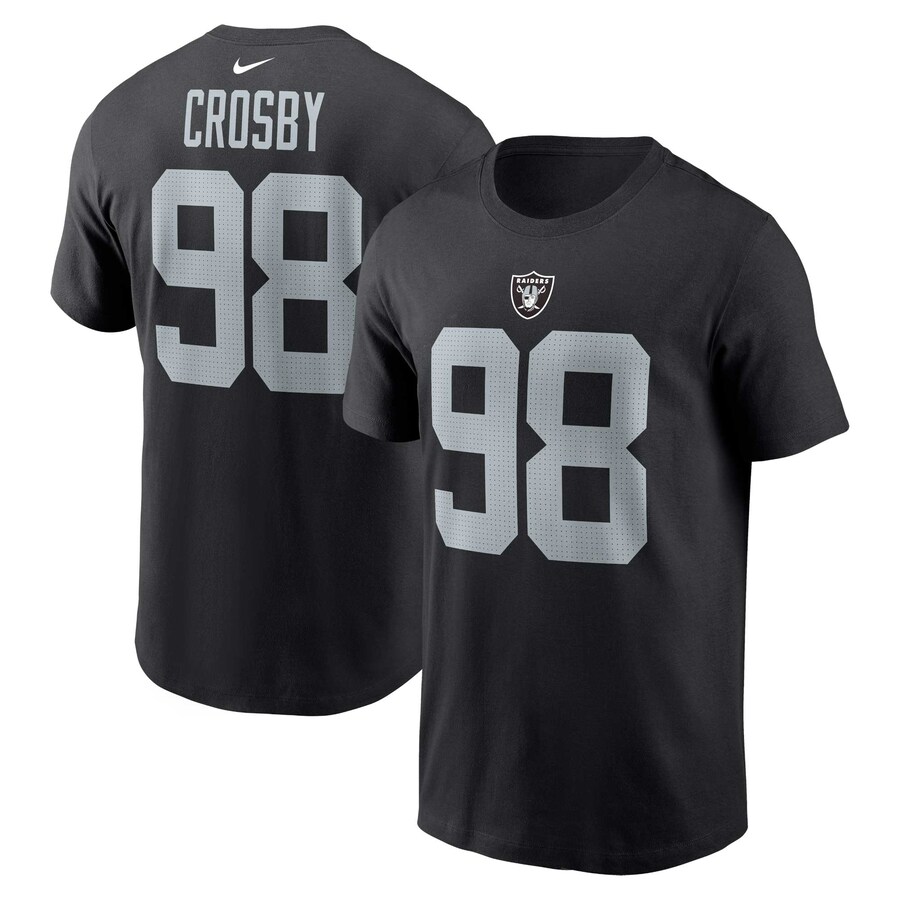 Men's Las Vegas Raiders Maxx Crosby Nike Black Player Name & Number T-Shirt - Jersey