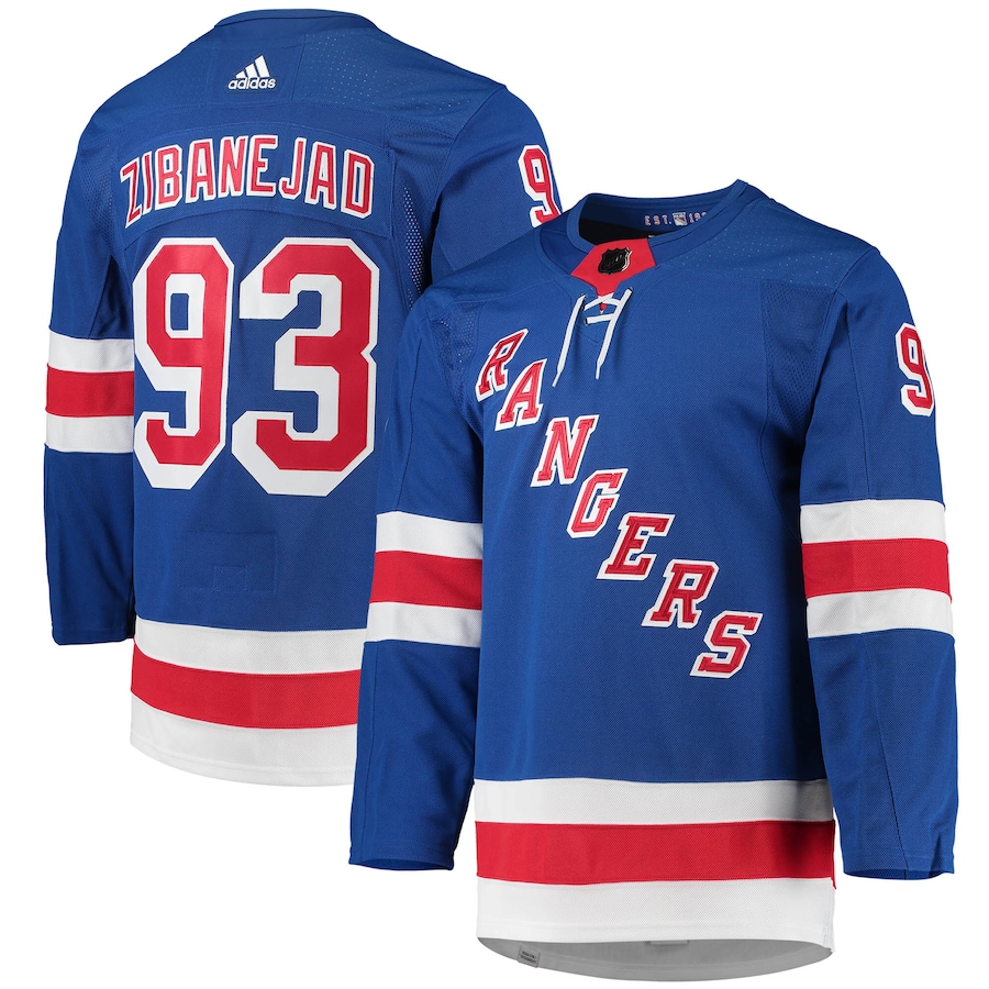 Men's New York Rangers Mika Zibanejad adidas Blue Home Primegreen Authentic Player Jersey - Jersey