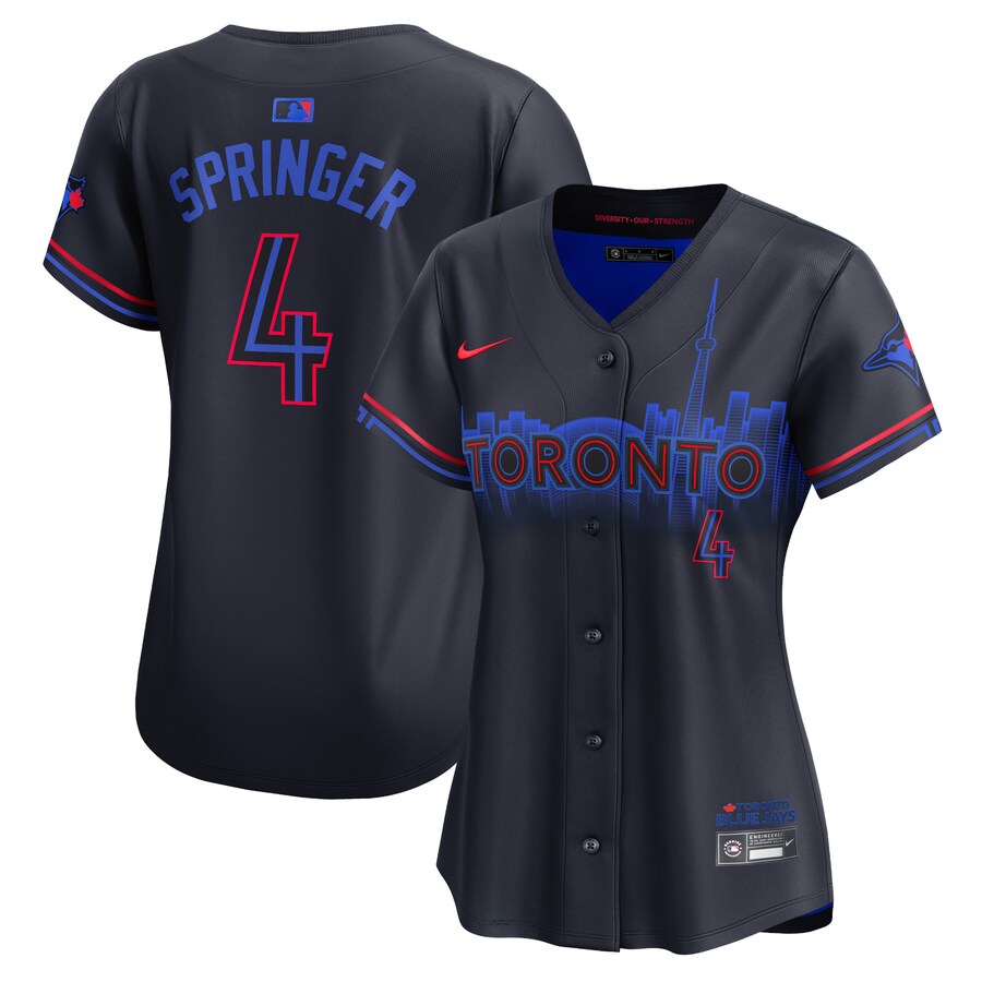 Women's Toronto Blue Jays George Springer Nike Navy 2024 City Connect Limited Player Jersey - Jersey