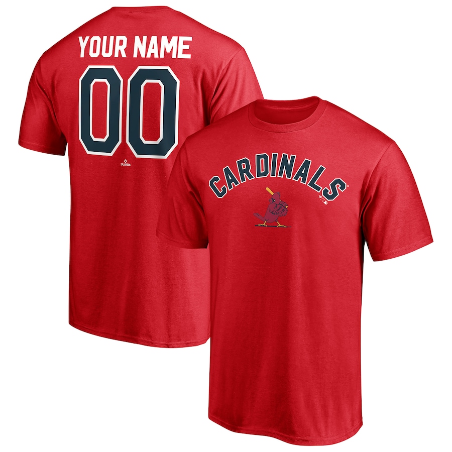 Men's St. Louis Cardinals Red Cooperstown Winning Streak Personalized Name & Number T-Shirt - Jersey