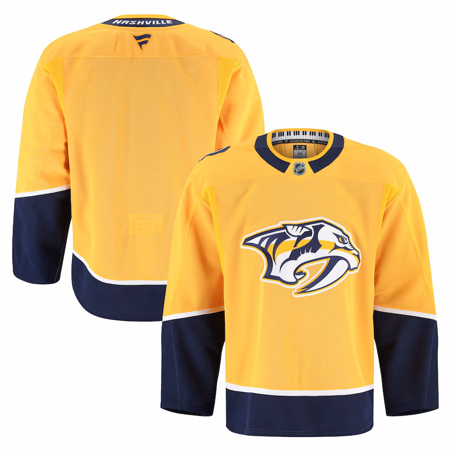 Men's Nashville Predators Fanatics Yellow Home Authentic Pro Jersey - Jersey