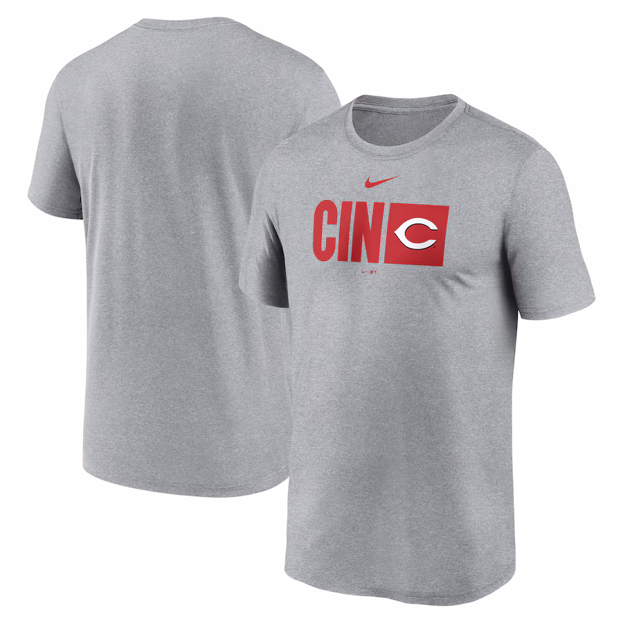 Men's Cincinnati Reds Nike Heather Gray Tricode Legend T-Shirt - Jersey