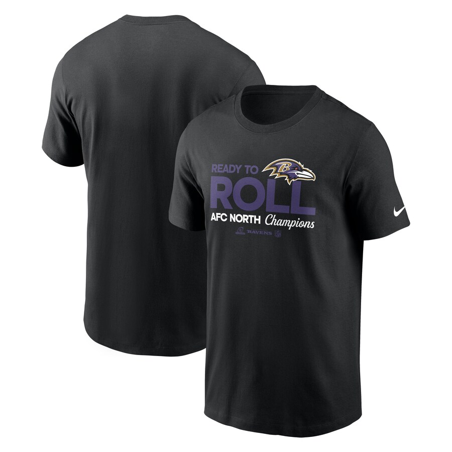 Men's Baltimore Ravens  Nike Black 2024 AFC North Division Champions Locker Room Trophy Collection T-Shirt - Jersey