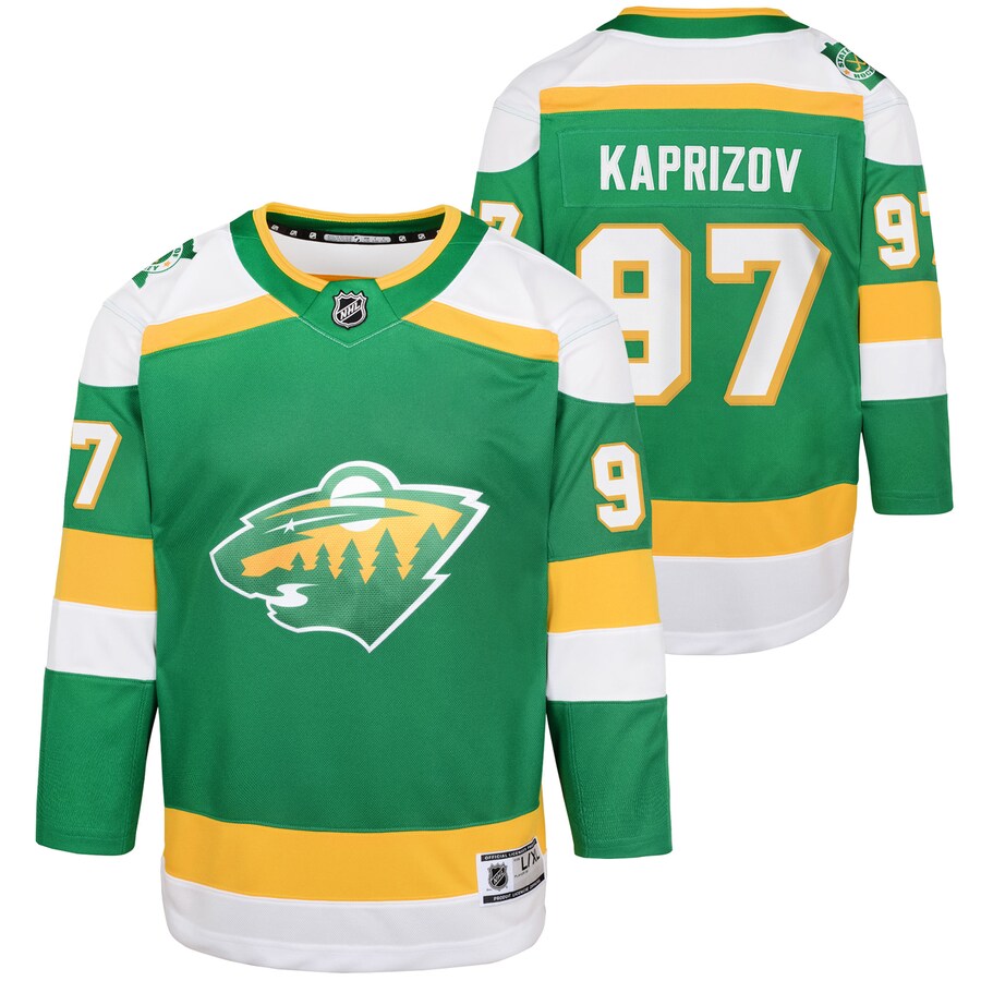 Youth Minnesota Wild Kirill Kaprizov Green 2023/24 Alternate Premier Player Jersey - Jersey