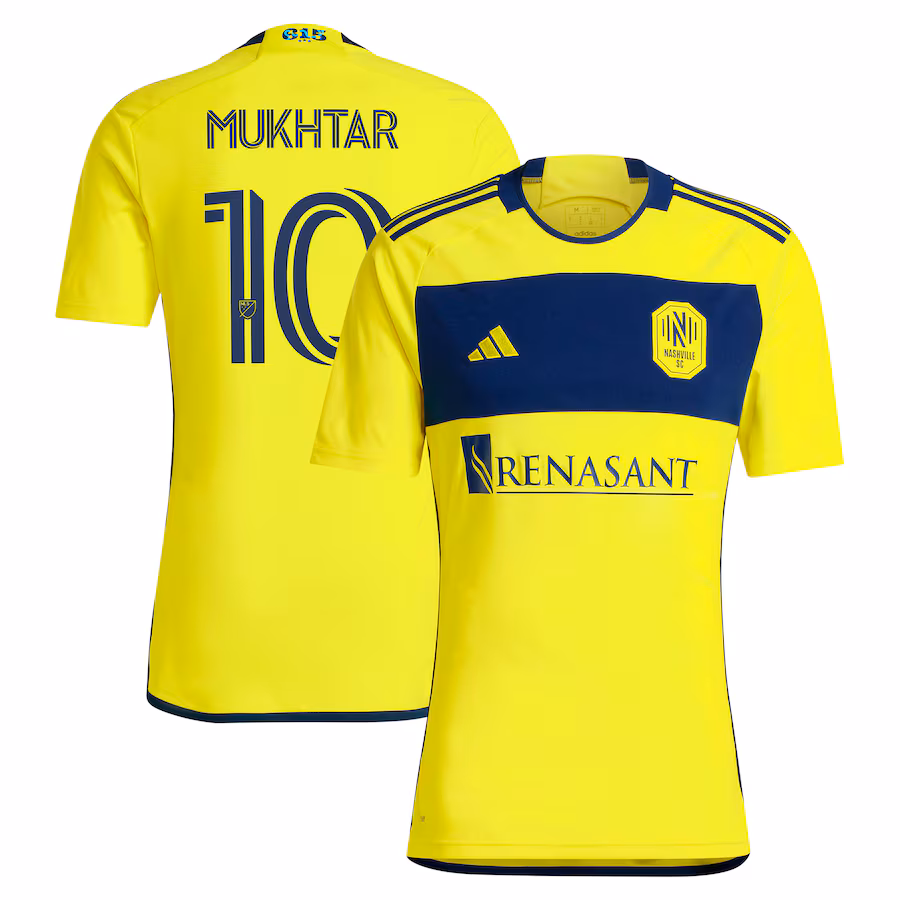 Men's Nashville SC Hany Mukhtar adidas Yellow 2024 The 615 Kit Replica Player Jersey - Jersey