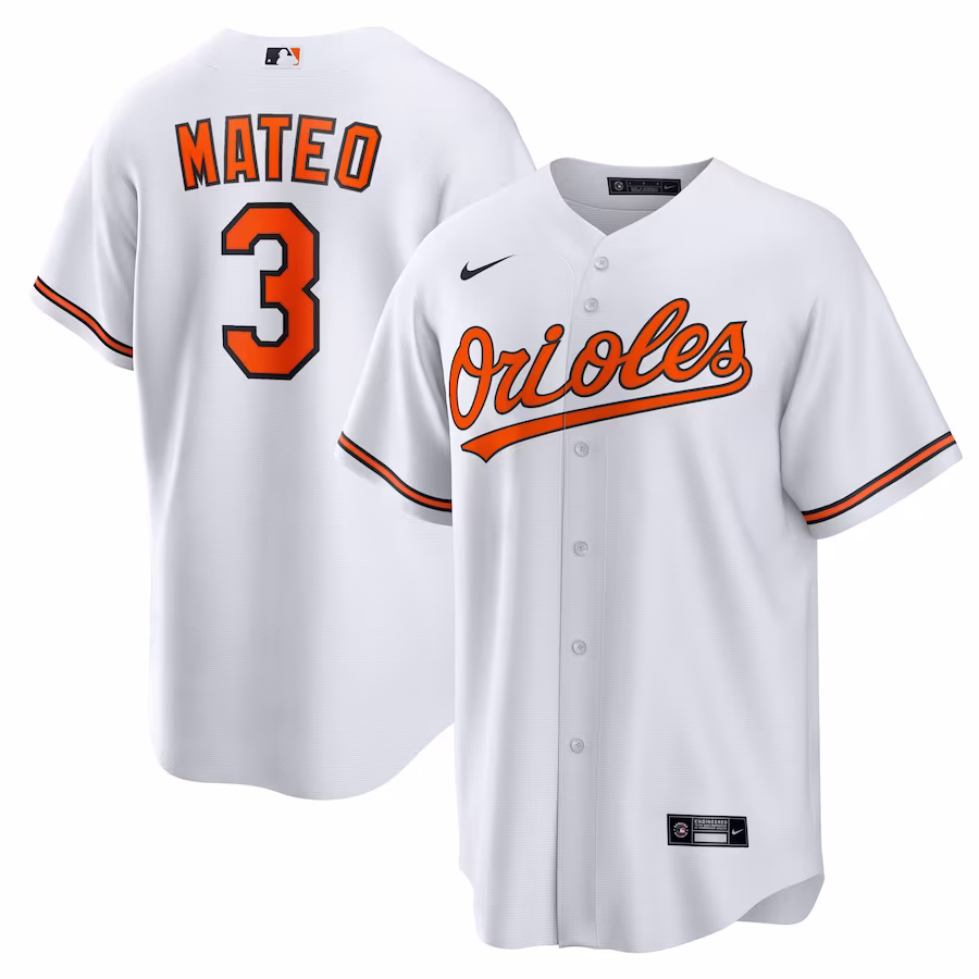 Men's Baltimore Orioles Jorge Mateo Nike White Replica Player Jersey - Jersey