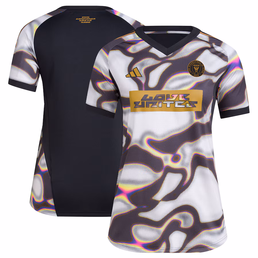 Women's Inter Miami CF adidas Black 2024 Pride Pre-Match Top - Jersey