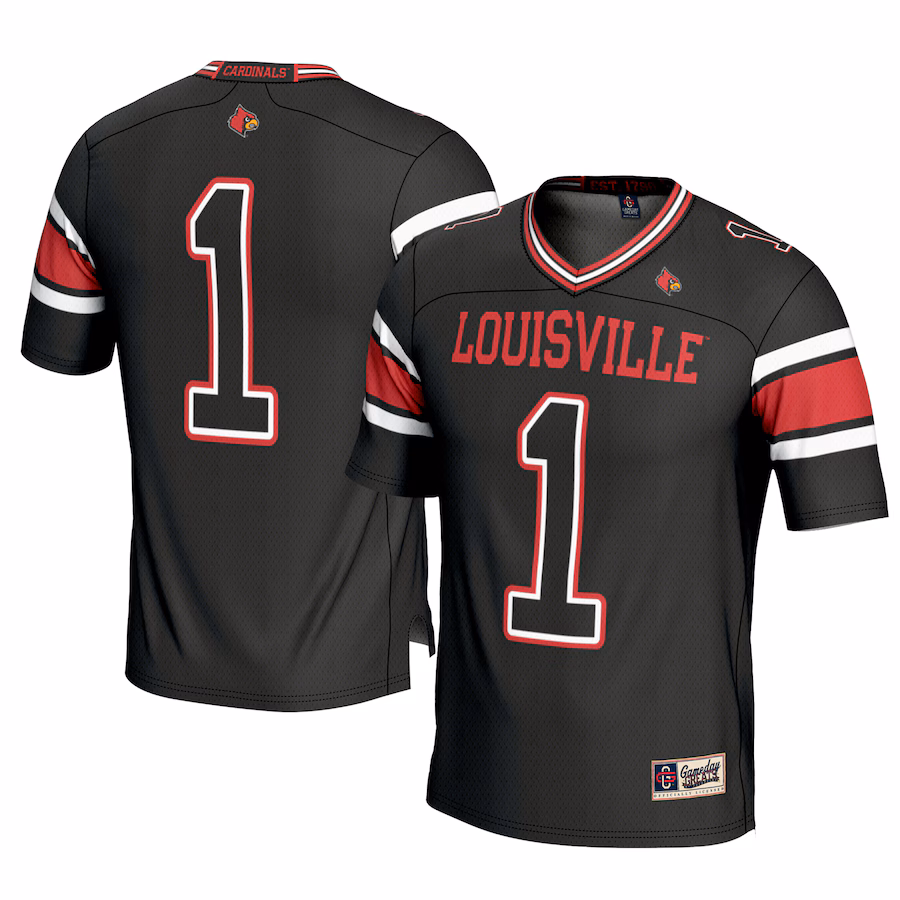 Youth GameDay Greats #1 Black Louisville Cardinals Football Jersey - Jersey