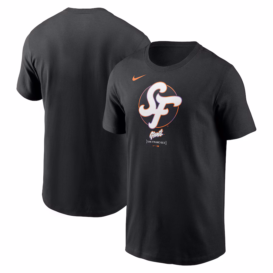 Men's San Francisco Giants Nike Black 2025 City Connect Large Logo T-Shirt - Jersey