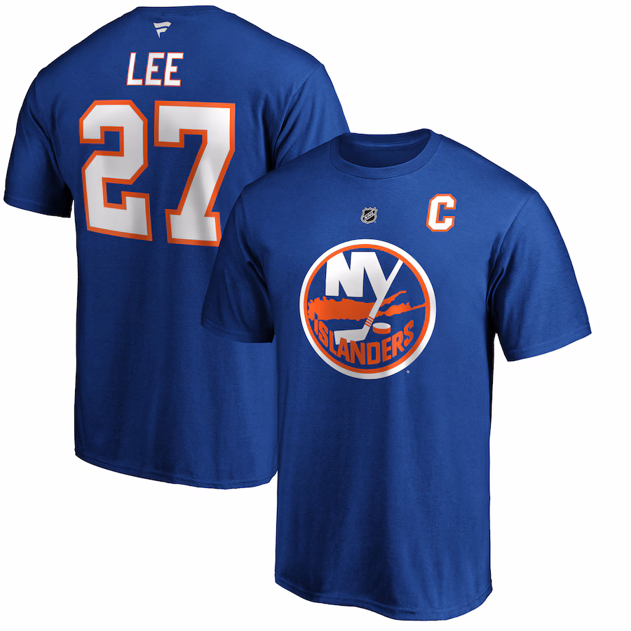 Men's New York Islanders Anders Lee Fanatics Royal Authentic Stack Name & Number T-Shirt - Jersey
