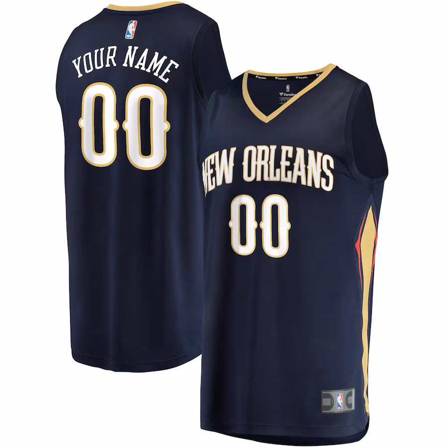 Men's New Orleans Pelicans Fanatics Navy Fast Break Custom Replica Jersey - Icon Edition - Jersey