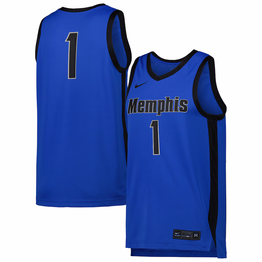 Men's Nike #1 Blue Memphis Tigers Replica Basketball Jersey - Jersey